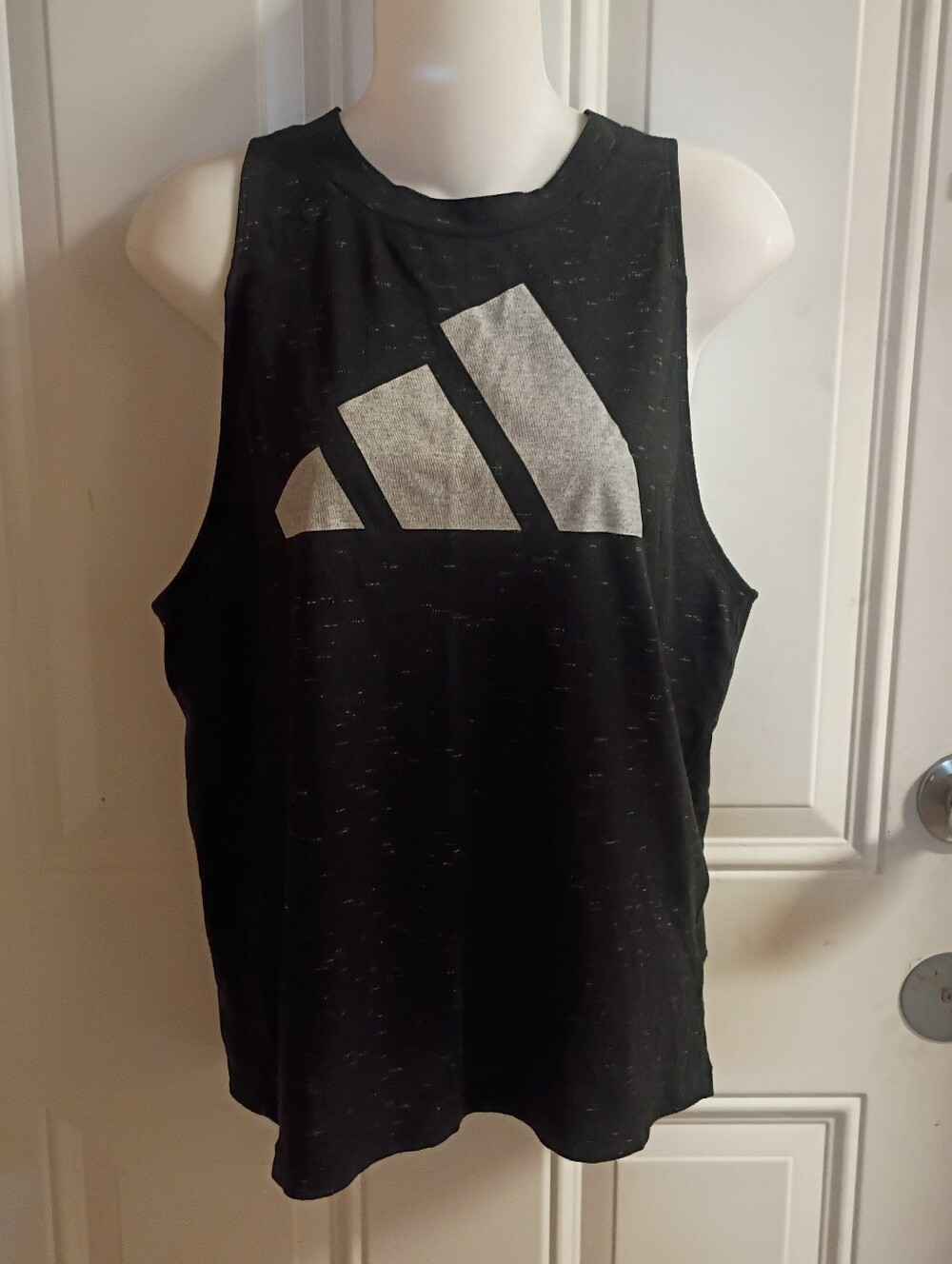 adidas Black Tank with Light Grey Logo Size Small